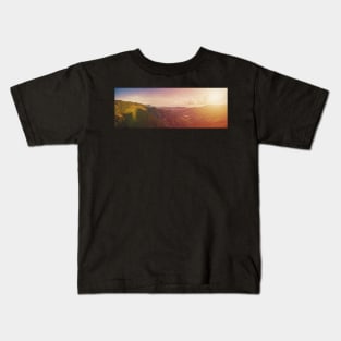 Aerial view of scenic sunset over jungle mountains at Ko Samui island Kids T-Shirt